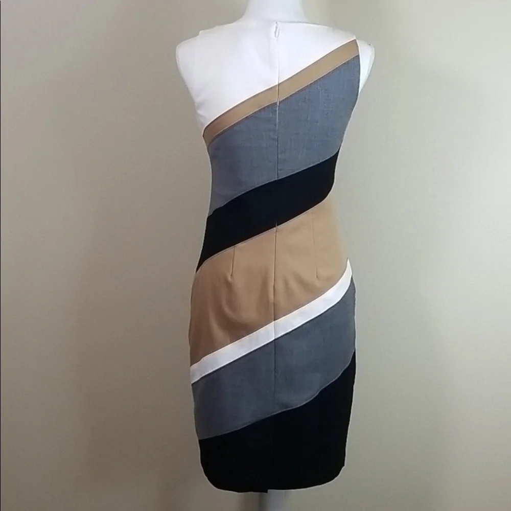 WHBM diagonal colorblock strip fitted dress 0 XS - Picture 6 of 8
